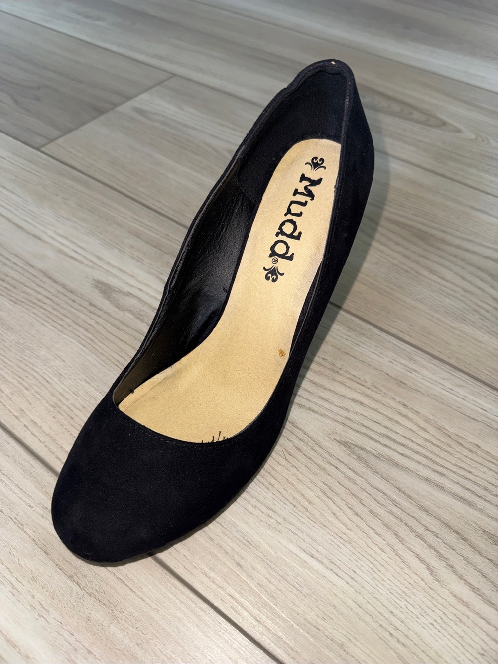 Mudd Black Suede Round-Toe Pump